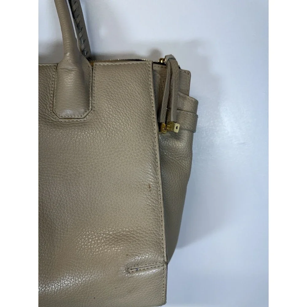 Tous Women’s Bag Handbag  Classic Beige Cream Leather Sz 15x10.5”